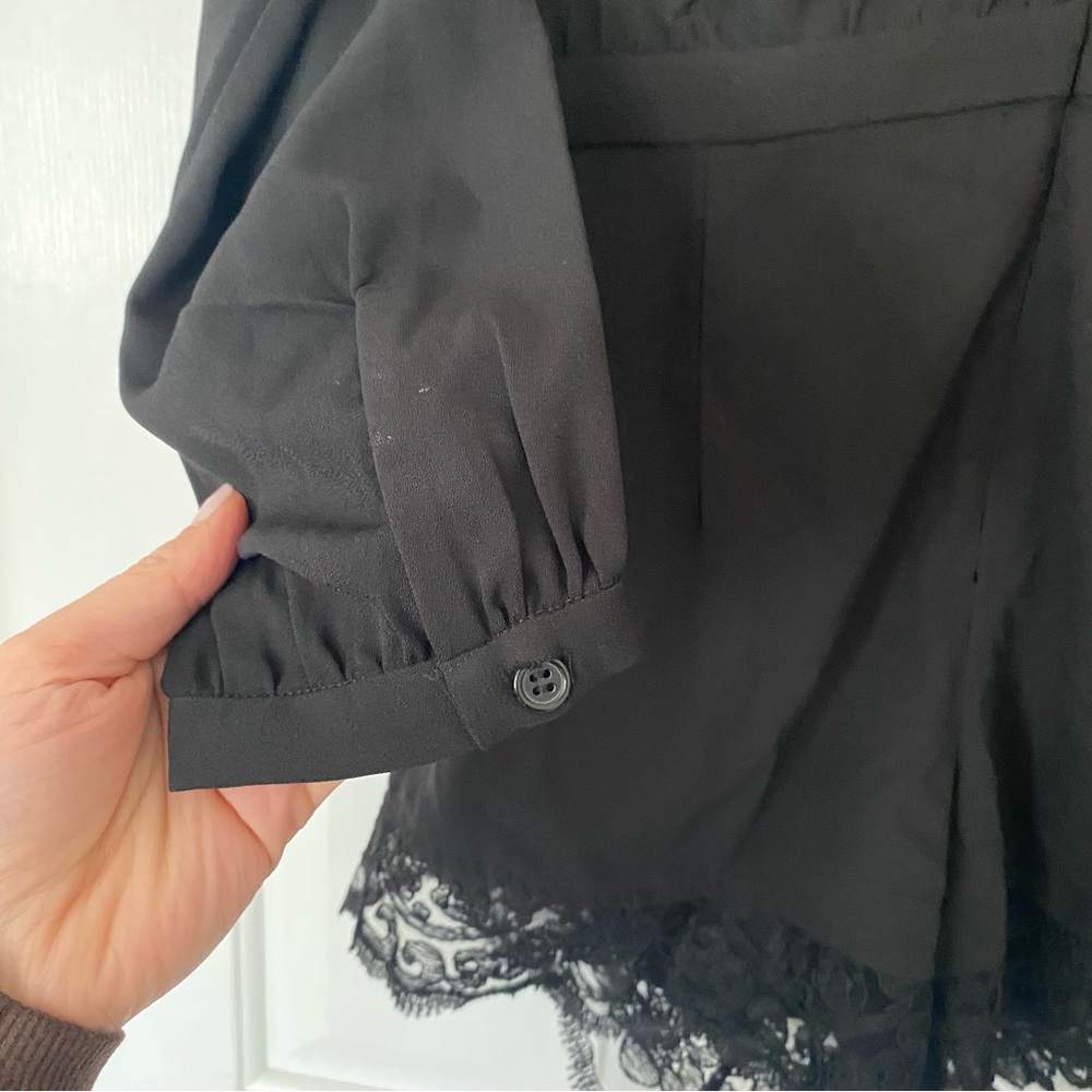 Black Kittenish long sleeve romper - Picture 3 of 8